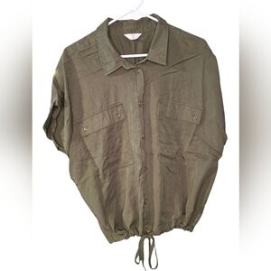 Time and Tru Olive Green Casual Shirt